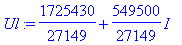 Ul := 1725430/27149+549500/27149*I