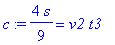 c := 4/9*s = v2*t3